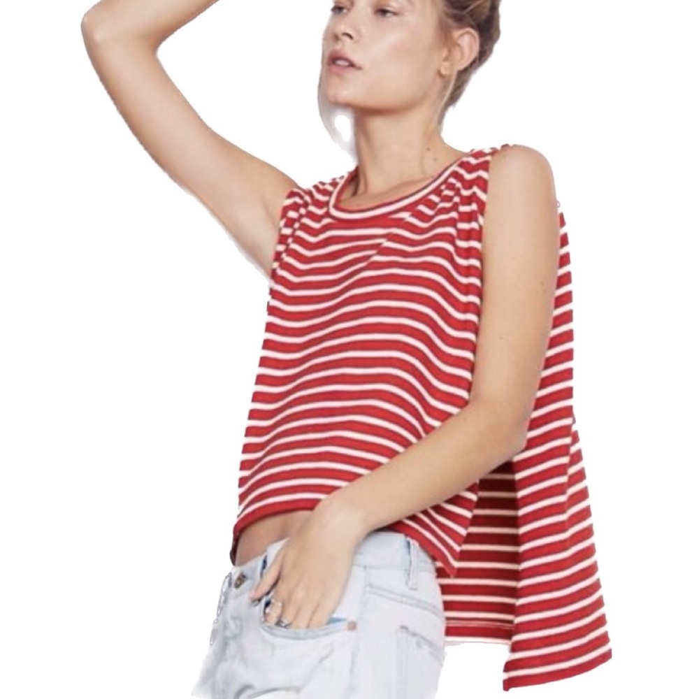 EUC Free People | We The Free Madness Stipe Muscle Shirt